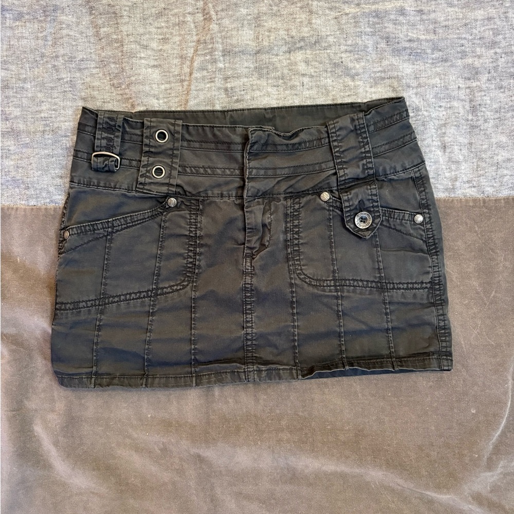 Diesel Dark Gray Mini Skirt with Button Details